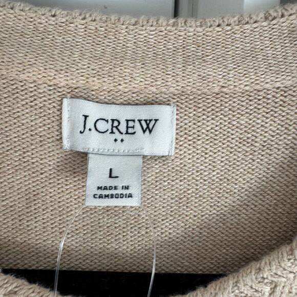 J.Crew Women's Lady Jacket Hthr Mushroom Cotton Cardigan Sweater Size L NWT - Picture 10 of 12